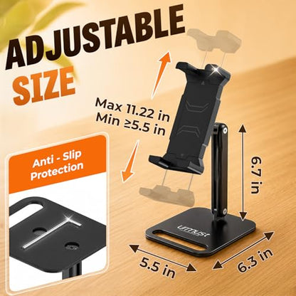 Urmust Portable Monitor Stand for 10-18.5 Inch Screens, Weighted Metal Base | Stable weighted base, foldable arm, adjustable viewing angle, ideal for laptop second screen, home office and travel - size: Single-arm