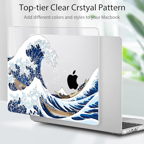 Tuiklol for MacBook Air 13 inch Case M5 2026 M4 2025 M3 2024 M2 2022 Release Model A3449 A3240 A3113 A2681,Plastic Hard Shell Cover for MacBook Air 13.6 with Touch ID, Sea Wave - color: Sea Wave