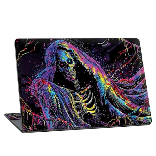 Universal Laptop Skin Sticker with 2 Wrist Pad Skins, Waterproof Scratch Resistant Vinyl Laptop Cover Decal, Cut to Fit for 11–15.6 Inch MacBook HP Dell Lenovo, Death Skull - color: Death Skull