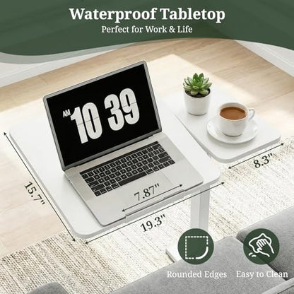 Mobile Standing Desk, Height Adjustable Laptop Desk with Tilting Top | Stable Steel Frame, Smooth Lift Mechanism, Adjustable Tilt Surface, Easy Assembly, Ideal for Home, Office & Dorm, White - color: White, style: Tilt Adjustable