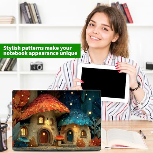 Laptop Skin Sticker Decal, Universal Protective Cover Fit 12 13 14 15.6 Inch Notebook, Reusable Water-Resistant Vinyl Decal w/ 2 Wrist Pads for Business Travel Office, Mushroom Leaves - color: Mushroom Leaves