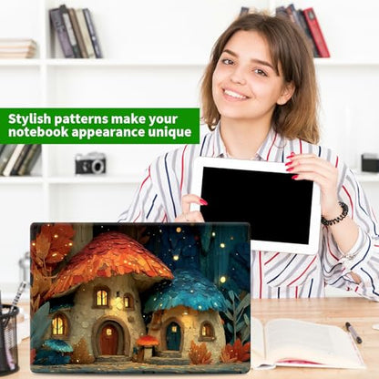 Laptop Skin Sticker Decal, Universal Protective Cover Fit 12 13 14 15.6 Inch Notebook, Reusable Water-Resistant Vinyl Decal w/ 2 Wrist Pads for Business Travel Office, Mushroom Leaves - color: Mushroom Leaves