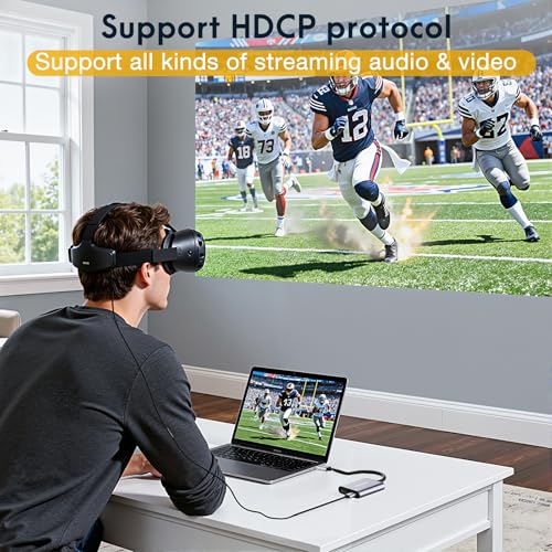 HDMI to USB C Adapter 4K 60Hz Portable Monitor, Unidirectional HDMI Male (Source) to USB C Female (Display) Adapter for AR Glasses XREAL One、Air 2 Pro/VITURE Pro/RayNeo Air 2s/Rokid,Switch,PS4/5,Xbox