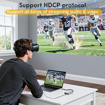 HDMI to USB C Adapter 4K 60Hz Portable Monitor, Unidirectional HDMI Male (Source) to USB C Female (Display) Adapter for AR Glasses XREAL One、Air 2 Pro/VITURE Pro/RayNeo Air 2s/Rokid,Switch,PS4/5,Xbox