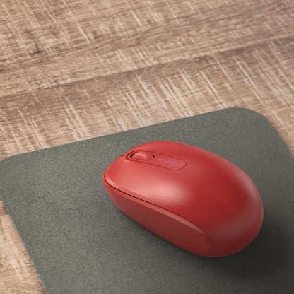 Incase Wireless Mobile Mouse 1850 – Designed by Microsoft – Compact, Comfortable, Right/Left Hand Use, 6-Month Battery Life, Nano Transceiver, Works with Mac/Windows 8/10/11 (Flame Red) - color: Flame Red