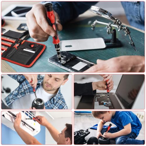 STREBITO Screwdriver Sets 142-Piece Electronics Precision Screwdriver with 120 Bits Magnetic Repair Tool Kit for iPhone, MacBook, Coumputer, Laptop, Tablet, PS4, Xbox, Nintendo, Eyeglasses, Jewelers | 120 Bits Magnetic Repair Tool Kit for iPhone, MacBook,