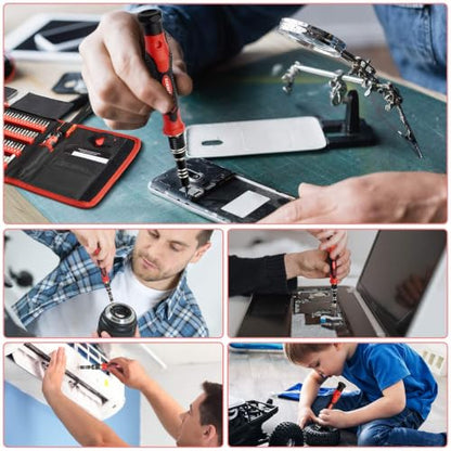STREBITO Screwdriver Sets 142-Piece Electronics Precision Screwdriver with 120 Bits Magnetic Repair Tool Kit for iPhone, MacBook, Coumputer, Laptop, Tablet, PS4, Xbox, Nintendo, Eyeglasses, Jewelers | 120 Bits Magnetic Repair Tool Kit for iPhone, MacBook,
