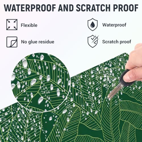 3Pcs Plant Laptop Skin Sticker Leaf Pattern Universal Removable Vinyl Stickers Fits for 12.1 13 14 15.6 16 Inch Waterproof Notebook Decal Cover Gift - color: Dark Green