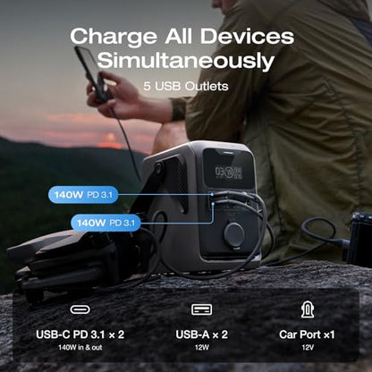 EF ECOFLOW Portable Power Bank Station TRAIL 300 DC, 288Wh 300W DC | LiFePO4 Battery, Compact Solar Generator for Camping, Travel, and Emergency (No AC Outlet Included) - style: TRAIL 300