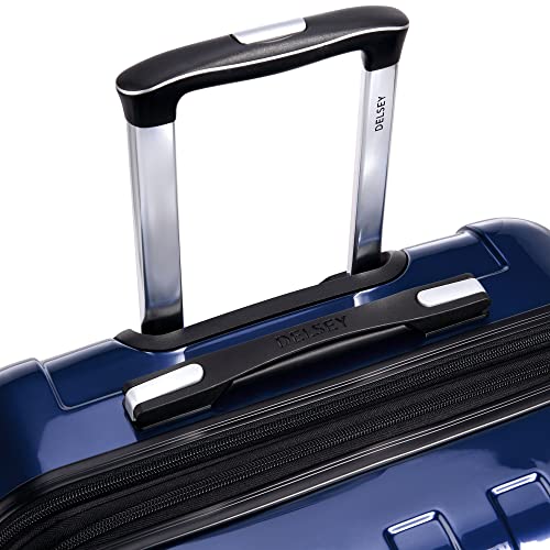 DELSEY PARIS Helium Aero Hardside Expandable Luggage with Spinner Wheels, Blue Cobalt, Checked-Medium 24 Inch - color: Blue Cobalt, size: Checked-Medium 24 Inch