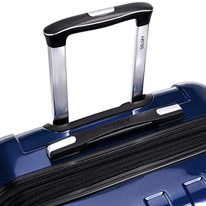 DELSEY PARIS Helium Aero Hardside Expandable Luggage with Spinner Wheels, Blue Cobalt, Checked-Medium 24 Inch - color: Blue Cobalt, size: Checked-Medium 24 Inch