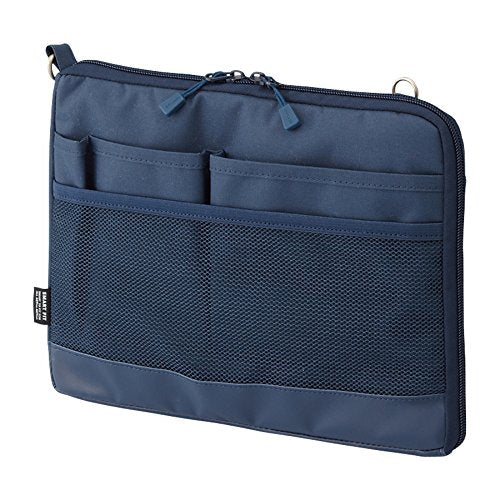 LIHIT LAB Laptop Sleeve, Water & Stain Repellent, Horizontal, 10.2" x 7.9", Navy (A7680-11) - color: Navy, size: 10.2 x 7.9 inches, style: Horizontal