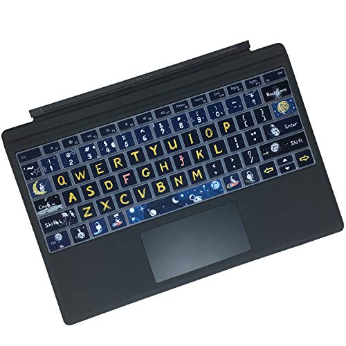 Silicon Keyboard Cover Skin for Microsoft Surface Pro 7/6/5,2019，2018，2017 Keyboard,US Layout, Space Man - color: Space Man