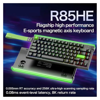 R85HE Magnetic Axis Gaming Wire Keyboard 8KHz Rate 0.005mm RT Precision Adjustable 5 Layer Soundproof Filling RGB(R85 HE-Moonlit Night) - color: R85 HE-Moonlit night