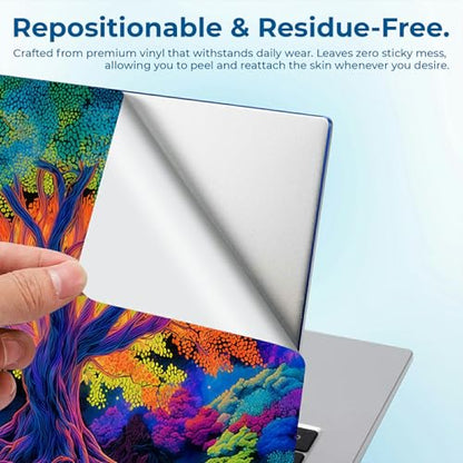 Reusable Universal Laptop Skin Sticker, Cut to Fit for 11.6–15.6 Inch Laptops, Waterproof Protective Film, No-Residue - Color Tree - color: Color Tree