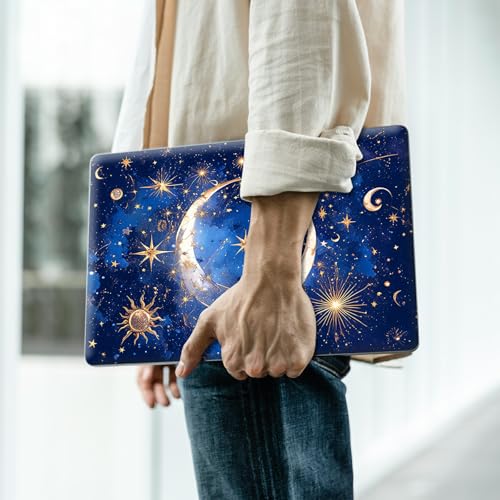 Reusable Universal Laptop Skin Sticker, Cut to Fit for 11.6–15.6 Inch Laptops, Waterproof Protective Film, No-Residue - Celestial Moon and Stars - color: Celestial Moon and Stars