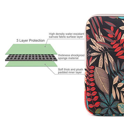 BSLVWG 10 Inch Laptop Sleeve Multi-Color & Size Choices Case/Water-Resistant Neoprene Notebook Computer Pocket Tablet Briefcase Carrying Bag/Pouch Skin Cover - color: Red Leaves, size: 10 inch