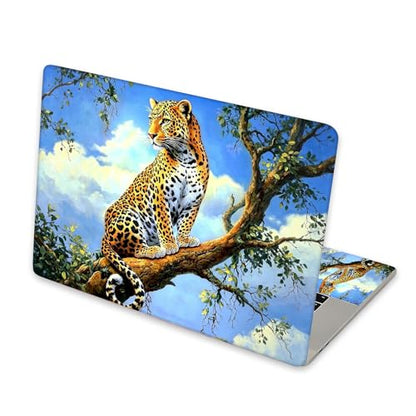 Universal Laptop Skin Sticker for 12/13/14/15.6 Inch Laptops, Reusable Vinyl Laptop Decal Cover, Waterproof Scratch Resistant Notebook Skin with 2 Wrist Pads,Leopard - color: Leopard