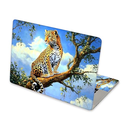 Universal Laptop Skin Sticker for 12/13/14/15.6 Inch Laptops, Reusable Vinyl Laptop Decal Cover, Waterproof Scratch Resistant Notebook Skin with 2 Wrist Pads,Leopard - color: Leopard