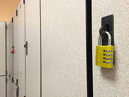ABUS 145/40 Non-TSA Combination Padlock for Hard Cases, Luggage, Resettable, Yellow - color: Yellow, size: 40 mm