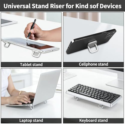 Portable Laptop Stand,Mini Laptop Stand, Foldable & Lightweight Ergonomic Riser with Ventilated Cooling,Fits Keyboards &10-17.3 Inch Laptops,Silver