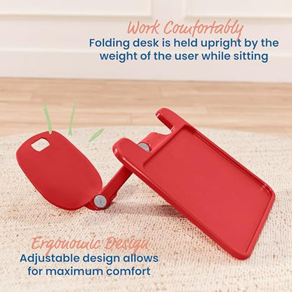 ECR4Kids The Surf Folding Portable Lap Desk, Large, Flexible Seating, Red - color: Red