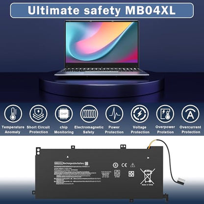 55.67WH MB04XL Battery Replacement for HP Envy X360 M6-AQ000 M6-AQ003DX M6-AR004DX M6-AQ005DX M6-AQ103DX 15-AQ005NA 15-AQ273CL 15-AQ015NR 15-AQ118CA 15T-AQ100 15T-AQ200 843538-541 844204-850 - style: MB04XL