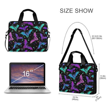 MNSRUU Laptop Bag for 15.6 inch Black Gothic Bats - color: Halloween Theme 092