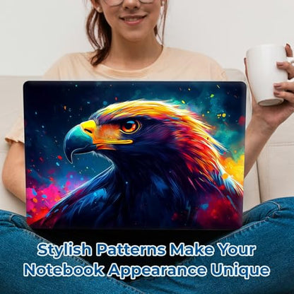 Reusable Universal Laptop Skin Sticker, Cut to Fit for 11.6–15.6 Inch Laptops, Waterproof Protective Film, No-Residue - Fiery Eagle - color: Fiery Eagle