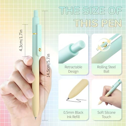 YOXMJDB Gel Pens, 6 Pcs Fine Point Smooth Writing Pens Cute Pens for Women, High-End Series 0.5mm Black Ink Pens for Journaling Note Taking, School Office Supplies (6 Pcs Gold Gradient) - color: 6 Pcs Gold Gradient