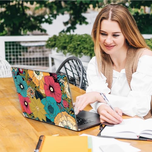 Laptop Skin Sticker Decal, Universal Reusable Vinyl Laptop Cover for 12" 13" 13.3" 14" 15" 15.4" 15.6" Notebook PC, Waterproof Scratch-Resistant with 2 Wrist Pads, Easy to Apply & Remove,Art Flower - color: Art Flower