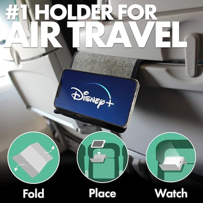 Airplane Phone Holder - Foldable Phone Stand for Plane Travel | Tweed Design,Tabletop Mount Desk, Plane Tray Seat back, Treadmill, Fits iPhone Cell Phone, 9 x 4.3 in - color: Tweed, size: Large
