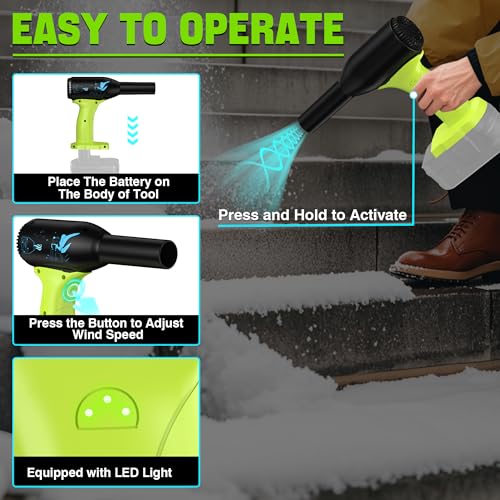 Jet Dry Blower 500W, 400G Wind Speed Compressed Air Duster, 3 Gear Adjustable, Compatible with Ryobi 18V Battery, Cordless Mini Jet Fan for Car Drying, Keyboard & Electronics Cleaning - size: 500W for Ryo*bi 18V