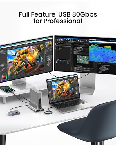 Silkland 80Gbps USB 4 for Thunderbolt 5 Cable 3.3FT, [USB-IF Certified] 120Gbps Bandwidth for 16K/Dual 8K, 240W, Braided USB C Video Cable Compatible Thunderbolt 4,SSD,MacBook M4 Pro, iPhone17, Dock - size: 3.3 Feet