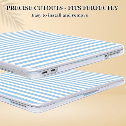 Compatible with MacBook Neo 13 inch Case 2026 Release Model A3404 Cover, Ultra-Thin Pattern Plastic Hard Shell Case Keyboard Cover Screen Protector Dust Plug, Blue Stripes - color: Blue Stripes