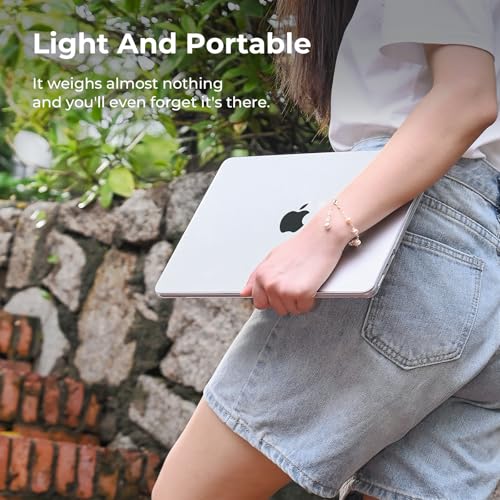 EooCoo Case for MacBook Air 15 inch M5 M4 M3 M2 2026-2023, Crystal Clear | Lightweight, Sturdy, Easy Snap-On, Against Scratches & Everyday Bumps, Model: A3448 A3241 A3114 A2941 - color: Crystal Clear