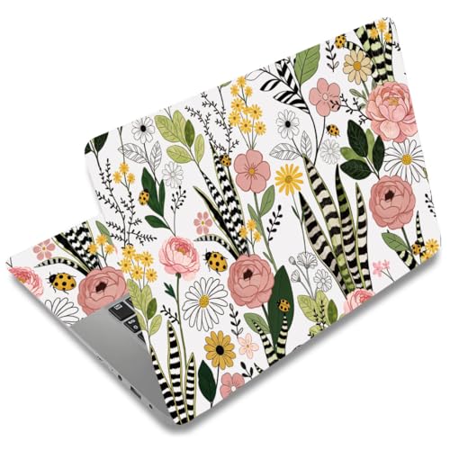 SUPERDANT Wildflower Laptop Skin Sticker Decal Leaves Universal Laptops Notebook Skin Sticker 12 13 13.3 14 15 15.4 15.6 Inches Vinyl Laptop Cover Stickers Removable Waterproof Notebook Protector - style: Wildflower Leaves