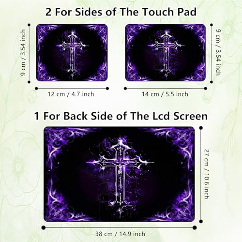 Laptop Skin Sticker Decal, Universal Reusable Vinyl Laptop Cover for 12" 13" 13.3" 14" 15" 15.4" 15.6" Notebook PC, Reusable Waterproof Scratch-Resistant with 2 Wrist Pads,Christian Jesus Cross - color: Christian Jesus Cross