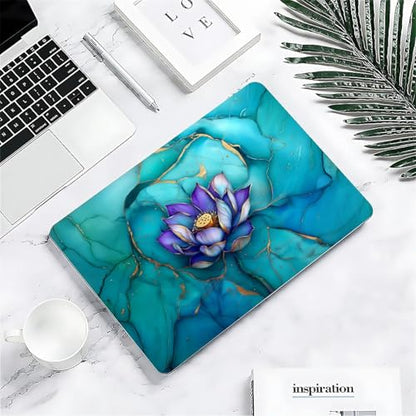 for MacBook Pro 14 Inch Release 2021/2023 Model A2442/A2779 Clear Computer Case,Hardshell Laptop Case Marble Textured Lotus Flower - color: Marble Textured Lotus Flower, size: A2442/A2779(14 inch)-Clear