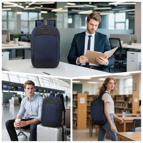Small Inch Laptop Backpack, Expandable with USB Port, Water-Resistant for Work, College and Travel, Blue - color: Blue