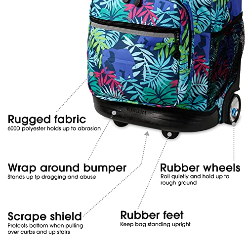 J World New York Sunrise Rolling Backpack Backpack, SAVANNA, 18" - color: Savanna