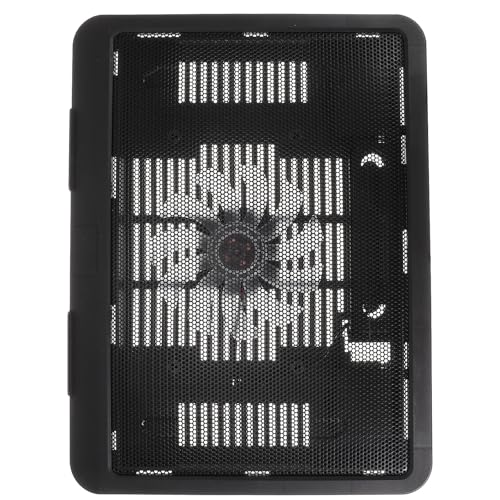 UKCOCO Silent Laptop Cooling Pad with USB Fans, Black Plastic Laptop Riser Holder for Desk, Computer Accessory Suitable for Gaming and Office Use