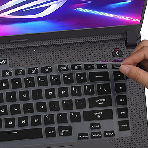 Keyboard Cover for ASUS ROG Strix G15 G513 G533 Gaming Laptop, Black, Silicone, Waterproof and Dustproof, US Keyboard Skin