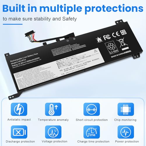 Fancy Buying 15.36V-60Wh L19C4PC0 L19M4PC0 L19C4PC1 L19M4PC1 Laptop Battery Replacement for Lenovo Legion 5P-15IMH05 Legion 5-15IMH05 5-15ARH05 Series 5B10W86192 5B10W86194 5B10W86195 5B10W86196 - size: 9.02*2.56*0.35inch L19C4PC0