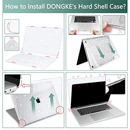 for MacBook Pro 13 inch Case 2023 2022 2021 2020 Release Model A2338 M2/M1 A2289 A2251 with Touch Bar & Touch ID, Glitter Bling Plastic Hard Shell Case & Keyboard Cover, Star Clear - color: Star Clear