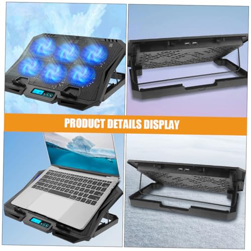 Generic Laptop Cooler Stand with 6 Fans 15.6-inch Cooling Pad Quiet Air Cooler for Gaming and Office Laptops Adjustable Speed Blue LED Cooling Fan Holder