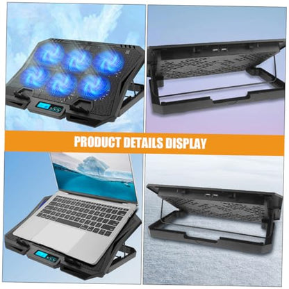 Generic Laptop Cooler Stand with 6 Fans 15.6-inch Cooling Pad Quiet Air Cooler for Gaming and Office Laptops Adjustable Speed Blue LED Cooling Fan Holder