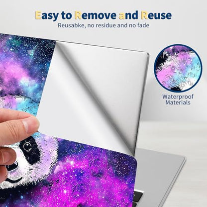Universal Laptop Skin for 13-16 Inch Laptops,Vinyl Protective Sticker Decal,Easy DIY Trim-to-Fit for HP/Dell/MacBook,Bubble-Free & Removable,Panda Starry Sky Galaxy - color: Panda Starry Sky Galaxy