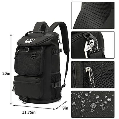 Kalesi Gym Duffle Bag Backpack 4-Way Waterproof with Shoes Compartment for travel Sport Hiking laptop - color: Black
