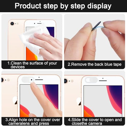 Privacy Cover Slider Stickers for Laptop Tablet Phone Front Area Adhesive Tabs for Office Study Meeting Device Use 1.0 x 0.4 Inch(white,5 PCS) - color: White-5 PCS